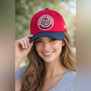 New Era 9FORTY Washington Nationals Glitter Women’s Adjustable Cap Hat MLB Brand